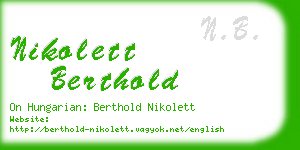 nikolett berthold business card